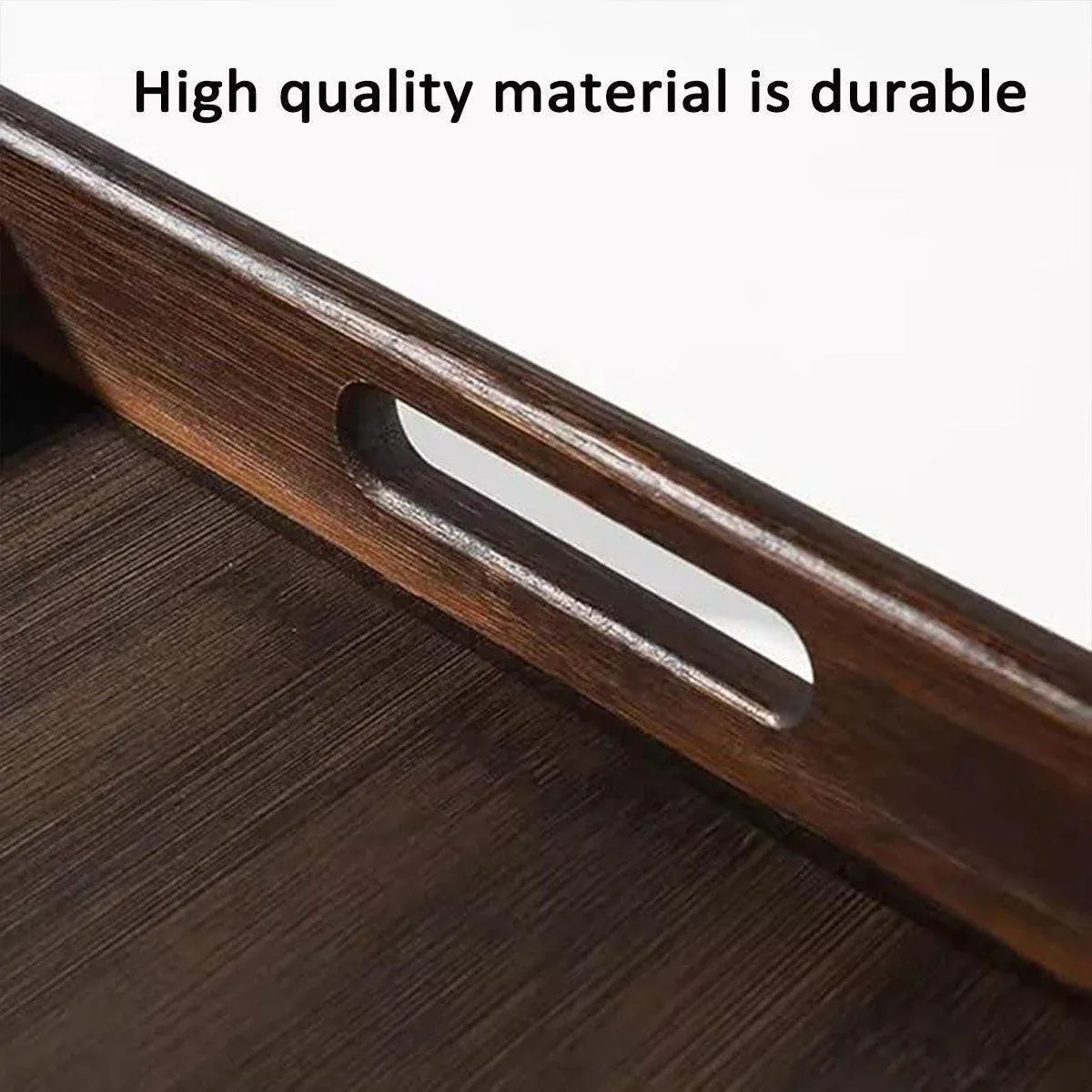 Bamboo Tea Tray Rectangular Tea Table Walnut Colour Fruit Bread Serving Plate - 28-20cm