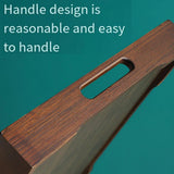 Bamboo Tea Tray Rectangular Tea Table Walnut Colour Fruit Bread Serving Plate - 28-20cm - Close-Up Angle