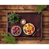 Bamboo Tea Tray Rectangular Tea Table Walnut Colour Fruit Bread Serving Plate - 28-20cm - Extra Image