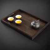 Bamboo Tea Tray Rectangular Tea Table Walnut Colour Fruit Bread Serving Plate - 28-20cm - Extra Image