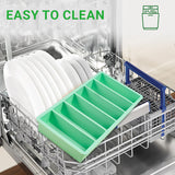 Ice Cube Tray Moulds 6 Slots Rectangular with Lids Silicone Butter Freezer Storage - Black - 45-Degree Angle