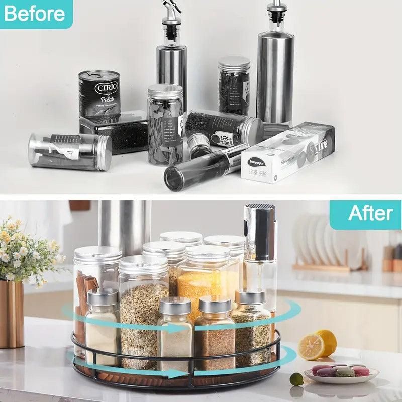 Wooden Storage Rack Sundry Organizer Rotating Desktop Pallet Organizer for Home
