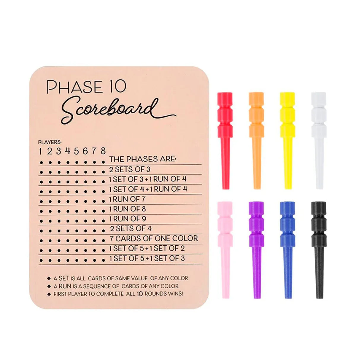 Phase 10 Score Board Wooden Phase 10 Scorecard Reusable for Family Game Tabletop