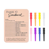 Phase 10 Score Board Wooden Phase 10 Scorecard Reusable for Family Game Tabletop - Front View