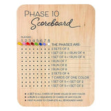 Phase 10 Score Board Wooden Phase 10 Scorecard Reusable for Family Game Tabletop - Extra Image