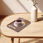 1-Piece Brown Rectangular Serving Tray