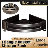 Single Tier Triangle Bathroom Shower Shelf Organizer Rack Wall Mounted Storage