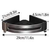 Single Tier Triangle Bathroom Shower Shelf Organizer Rack Wall Mounted Storage - Side View