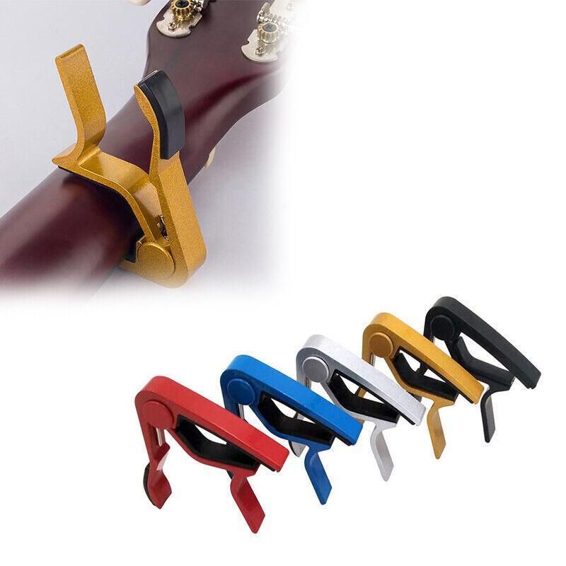 Premium Alloy Capo Quick Change Trigger Clamp For Guitar Banjo Ukulele Mandolin - Black