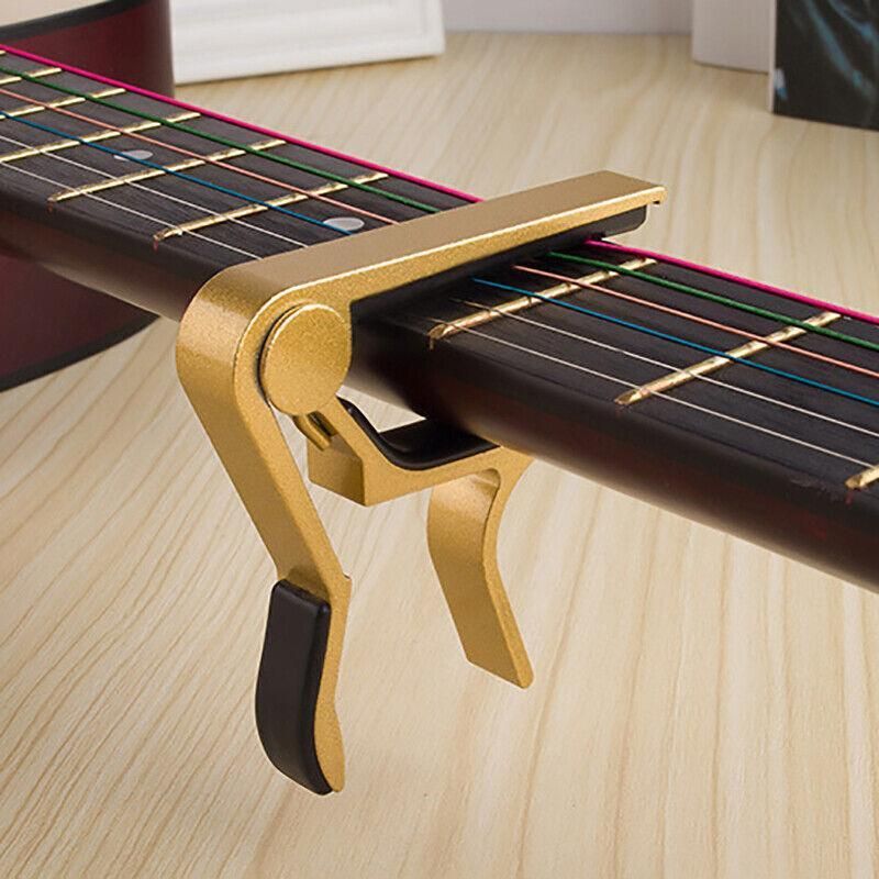 Premium Alloy Capo Quick Change Trigger Clamp For Guitar Banjo Ukulele Mandolin - Yellow