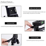 Tripod Stand with Phone Holder for Camera iPhone DSLR Travel Photography - Rear View
