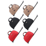 Wheeled Travel Duffle Trolley Bag Carry On Rolling Luggage Suitcase Tote Durable - Black-24in - Front View