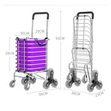 Folding Vegetable Basket Trolley Small Trailer Grocery Shopping Pulling Cart - Side View