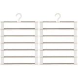 2pcs Multifunctional Folding Trouser Rack Multi Layer Storage Hanging Clothes - Front View