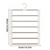 2pcs Multifunctional Folding Trouser Rack Multi Layer Storage Hanging Clothes - Side View