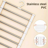 2pcs Multifunctional Folding Trouser Rack Multi Layer Storage Hanging Clothes - 45-Degree Angle