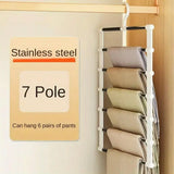 2pcs Multifunctional Folding Trouser Rack Multi Layer Storage Hanging Clothes - Extra Image
