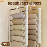 2pcs Multifunctional Folding Trouser Rack Multi Layer Storage Hanging Clothes - Extra Image