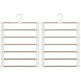 2pcs Multifunctional Folding Trouser Rack Multi Layer Storage Hanging Clothes - Front View