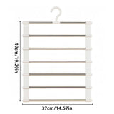 2pcs Multifunctional Folding Trouser Rack Multi Layer Storage Hanging Clothes - Side View