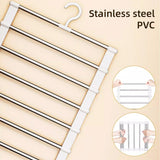 2pcs Multifunctional Folding Trouser Rack Multi Layer Storage Hanging Clothes - 45-Degree Angle