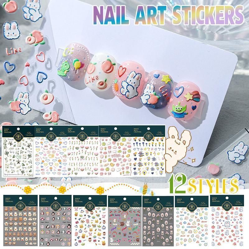 Chinese Style Floral Nail Stickers Gel Nail Stickers for DIY Nail Art - KX141