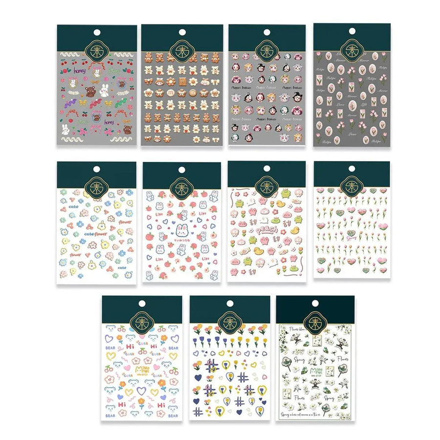 Chinese Style Floral Nail Stickers Gel Nail Stickers for DIY Nail Art - KX141