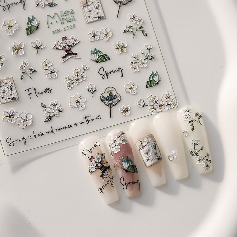 Chinese Style Floral Nail Stickers Gel Nail Stickers for DIY Nail Art - KX141