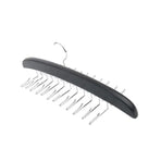 Tie Belt Scarf 24 Hooks Hanger Rack Clip Organiser Holder Storage Wood - Black