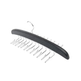 Tie Belt Scarf 24 Hooks Hanger Rack Clip Organiser Holder Storage Wood - Black