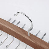 Tie Belt Scarf 24 Hooks Hanger Rack Clip Organiser Holder Storage Wood - Black - 45-Degree Angle