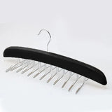 Tie Belt Scarf 24 Hooks Hanger Rack Clip Organiser Holder Storage Wood - Black - Extra Image