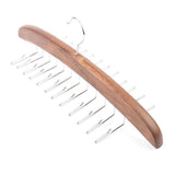 Tie Belt Scarf 24 Hooks Hanger Rack Clip Organiser Holder Storage Wood - Black - 45-Degree Angle