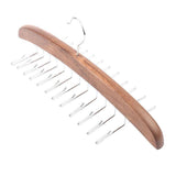 Tie Belt Scarf 24 Hooks Hanger Rack Clip Organiser Holder Storage Wood - Black - Close-Up Angle