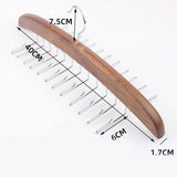 Tie Belt Scarf 24 Hooks Hanger Rack Clip Organiser Holder Storage Wood - Pine