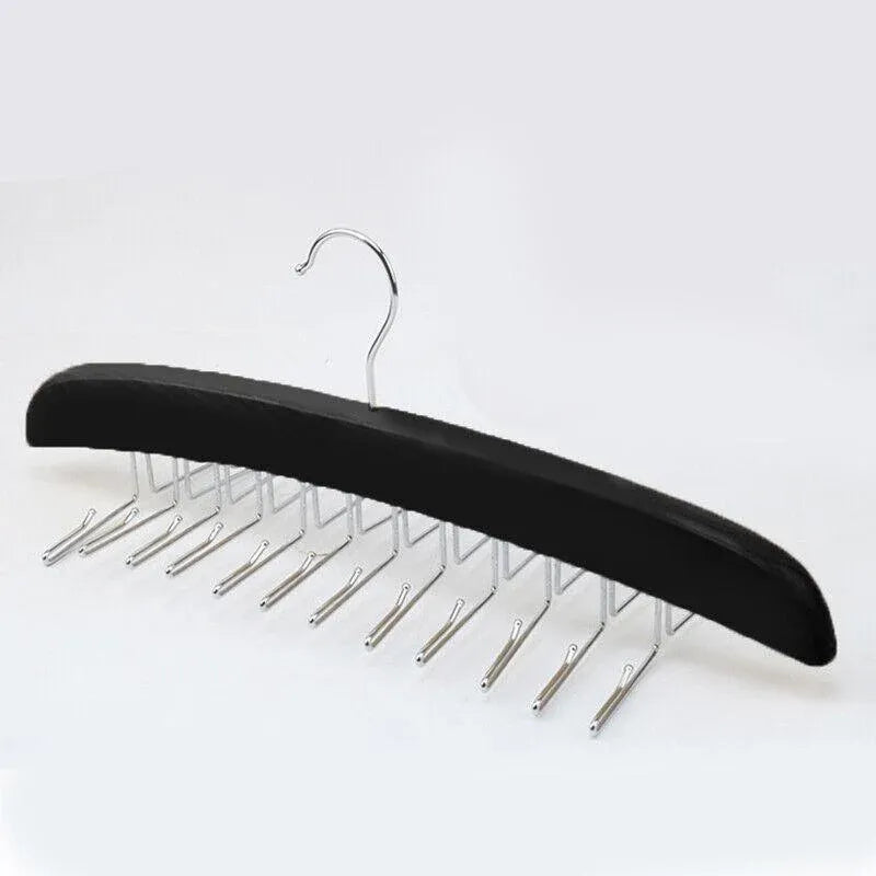 Tie Belt Scarf 24 Hooks Hanger Rack Clip Organiser Holder Storage Wood - Pine