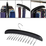 Tie Belt Scarf 24 Hooks Hanger Rack Clip Organiser Holder Storage Wood - Pine
