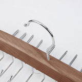 Tie Belt Scarf 24 Hooks Hanger Rack Clip Organiser Holder Storage Wood - Pine - Top-Down View