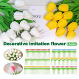 20PCS Real Touch Artificial Tulip Bouquet Fake Flowers for Home Wedding Decor - Pink - Front View