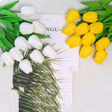 20PCS Real Touch Artificial Tulip Bouquet Fake Flowers for Home Wedding Decor - Pink