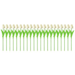 20PCS Real Touch Artificial Tulip Bouquet Fake Flowers for Home Wedding Decor - White