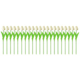 20PCS Real Touch Artificial Tulip Bouquet Fake Flowers for Home Wedding Decor - White
