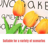 20PCS Real Touch Artificial Tulip Bouquet Fake Flowers for Home Wedding Decor - White - Rear View