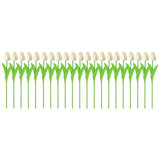 20PCS Real Touch Artificial Tulip Bouquet Fake Flowers for Home Wedding Decor - White - Rear View