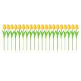 20PCS Real Touch Artificial Tulip Bouquet Fake Flowers for Home Wedding Decor - Yellow
