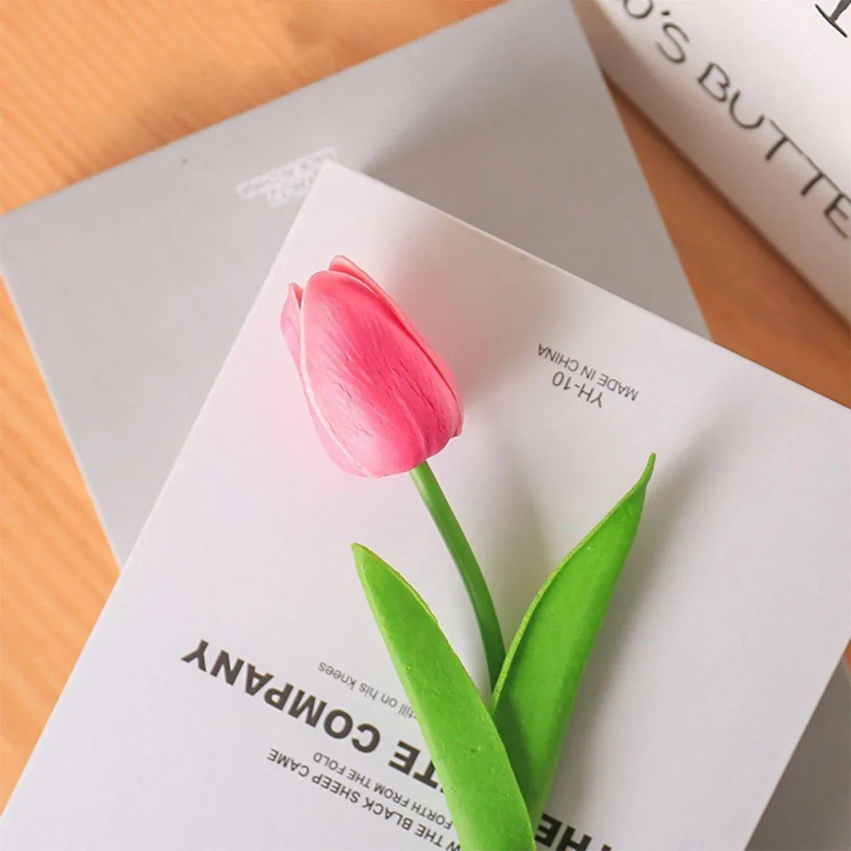 20PCS Real Touch Artificial Tulip Bouquet Fake Flowers for Home Wedding Decor - Yellow