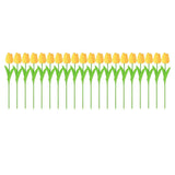 20PCS Real Touch Artificial Tulip Bouquet Fake Flowers for Home Wedding Decor - Yellow - Close-Up Angle