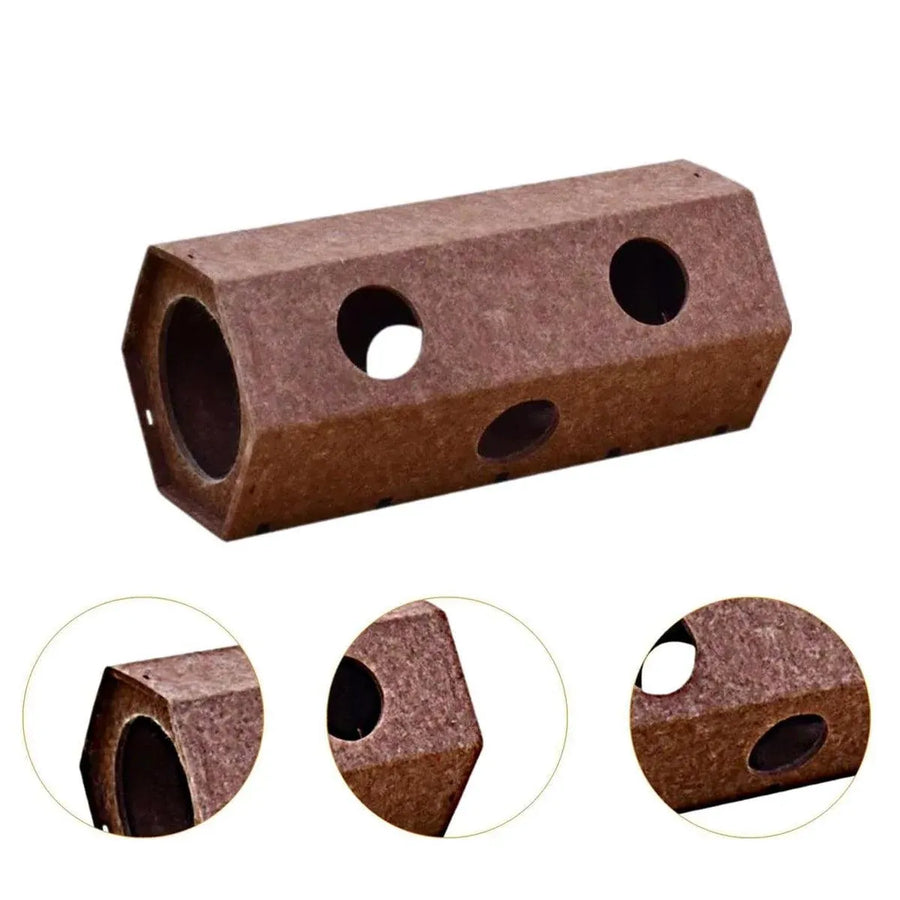 Brown Hexagonal Cat Tunnel 60 x 26 x 26 cm - 1 Piece