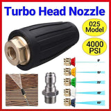 4000Psi Turbo Nozzle For Pressure Washer Rotating Nozzle And 5 Tips 1/4inch