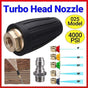 4000Psi Turbo Nozzle For Pressure Washer Rotating Nozzle And 5 Tips 1/4inch